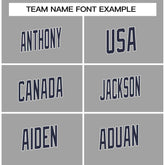 Custom Gray Navy-White Classic Style Crew neck T-Shirts Full Sublimated